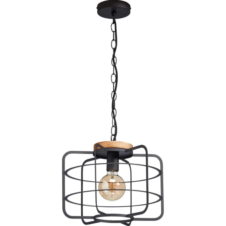 Kwantum Hanglamp Wood 1-Lichts Zwart | Hanglampen