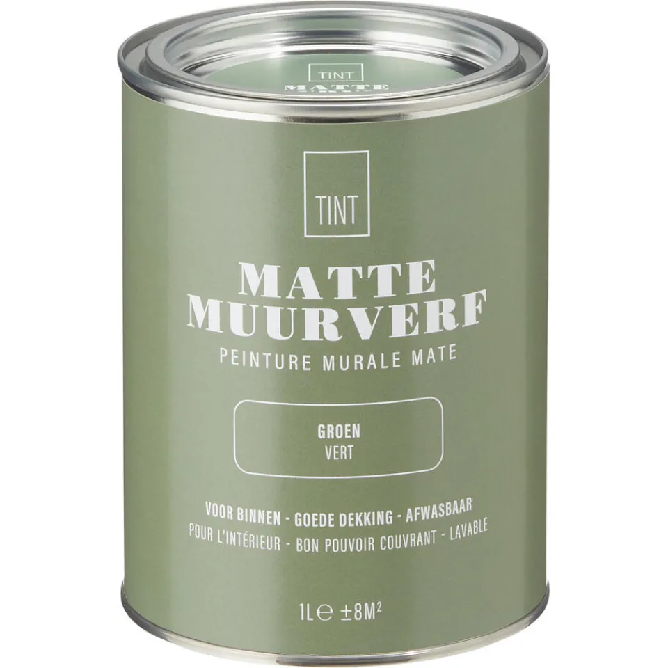 Kwantum Muurverf Mat Groen 1 L | Muurverf