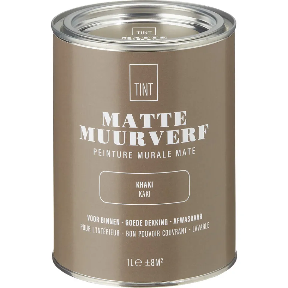 Kwantum Muurverf Mat Khaki 1 L | Muurverf
