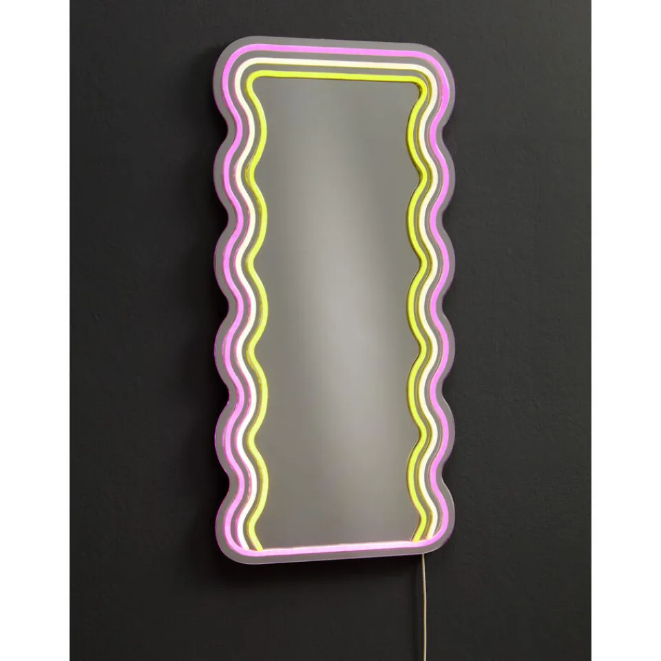 Kwantum Spiegel Met Verlichting - Wave - Neon - - 70x35 Cm | Spiegels | Wandlampen