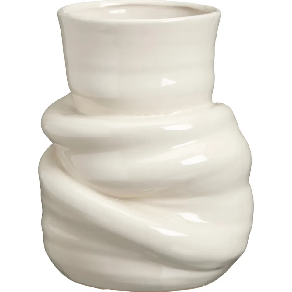 Kwantum Vaas Melted Crème - 30 Cm ø 20 Cm | Vazen & Potten