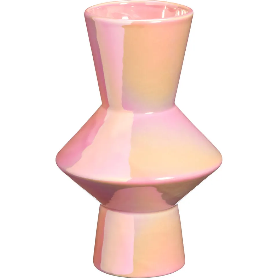 Kwantum Vaas Pastel Roze 14x14x23 Cm | Vazen & Potten